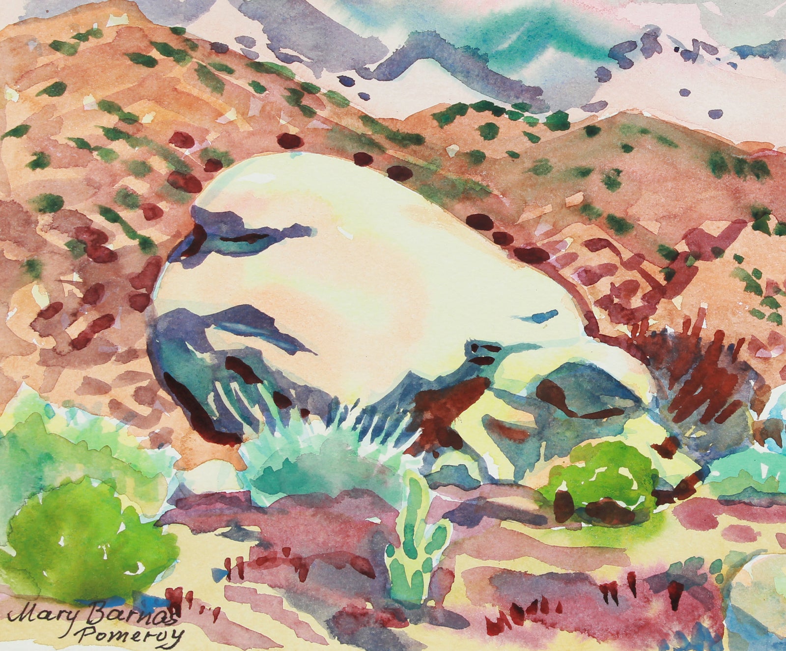 <i>Above Peña Spring</i> <br>1982 Watercolor <br><br>#A8034
