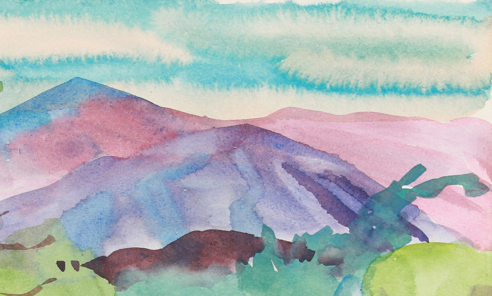 <i>Late Afternoon by Palm Canyon Creek</i> <br>1982 Watercolor <br><br>#A8035