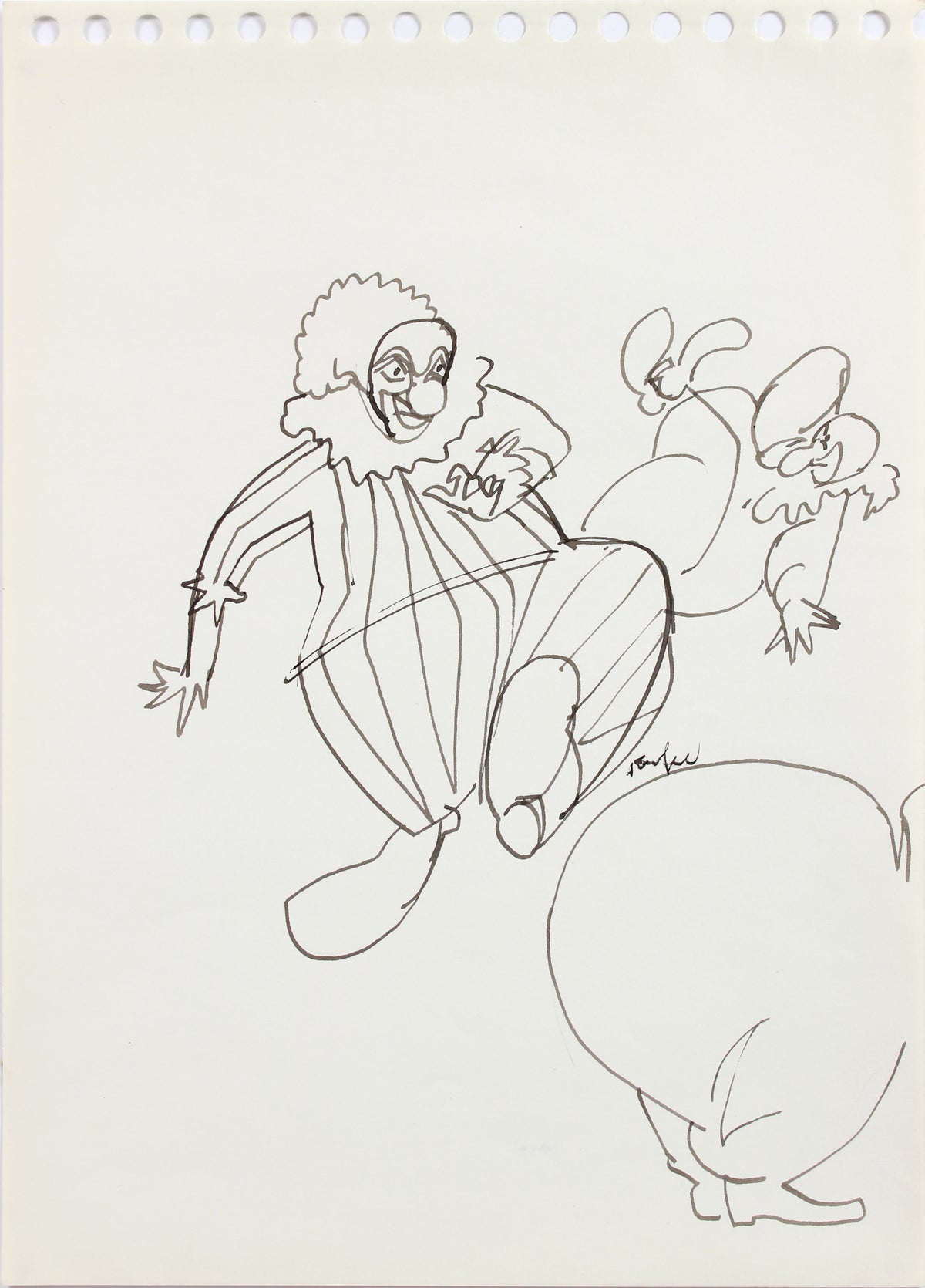 Circus Figures - Study <br>1960-80s Ink <br><br>#A8207