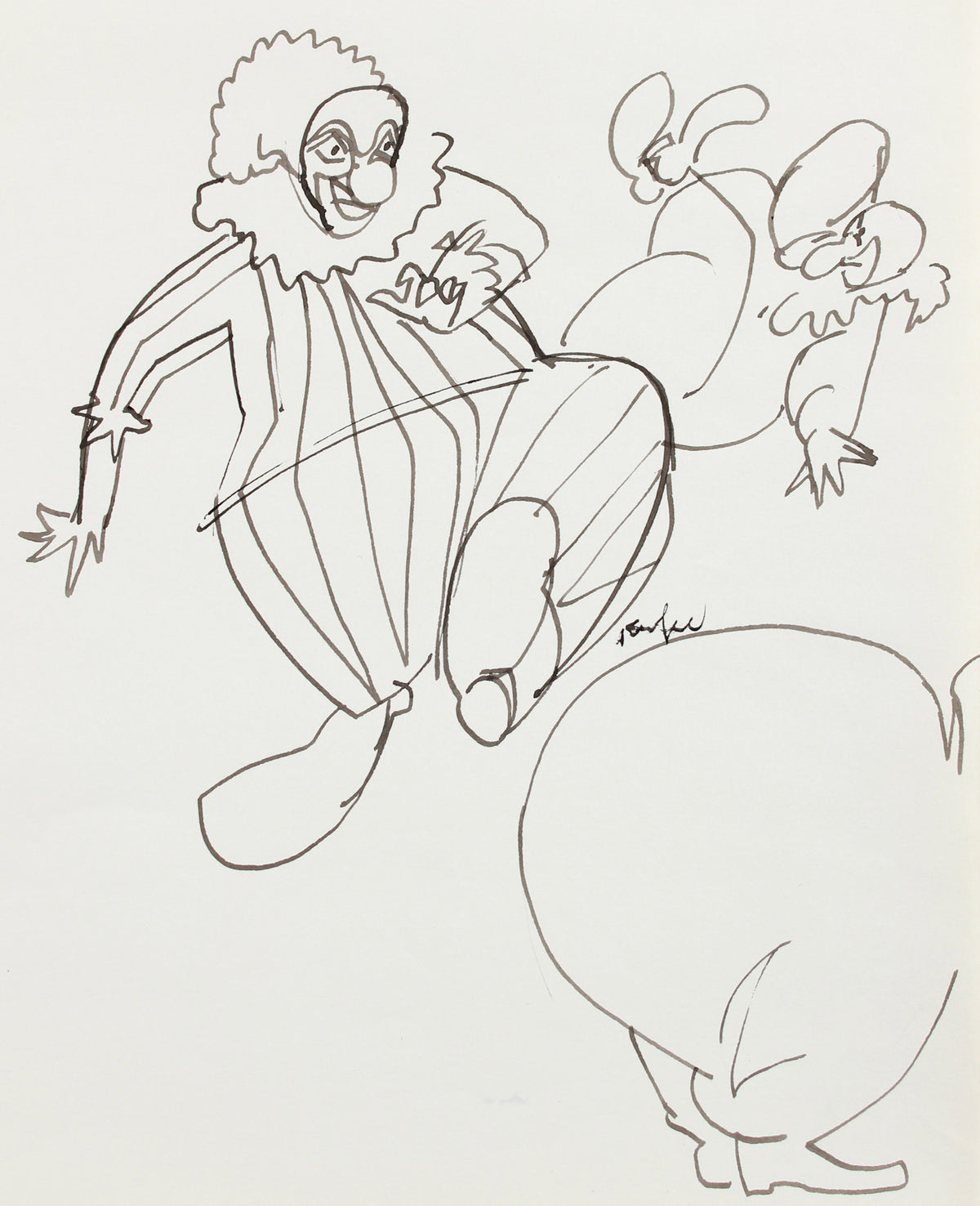 Circus Figures - Study &lt;br&gt;1960-80s Ink &lt;br&gt;&lt;br&gt;#A8207