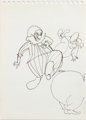 Circus Figures - Study <br>1960-80s Ink <br><br>#A8207