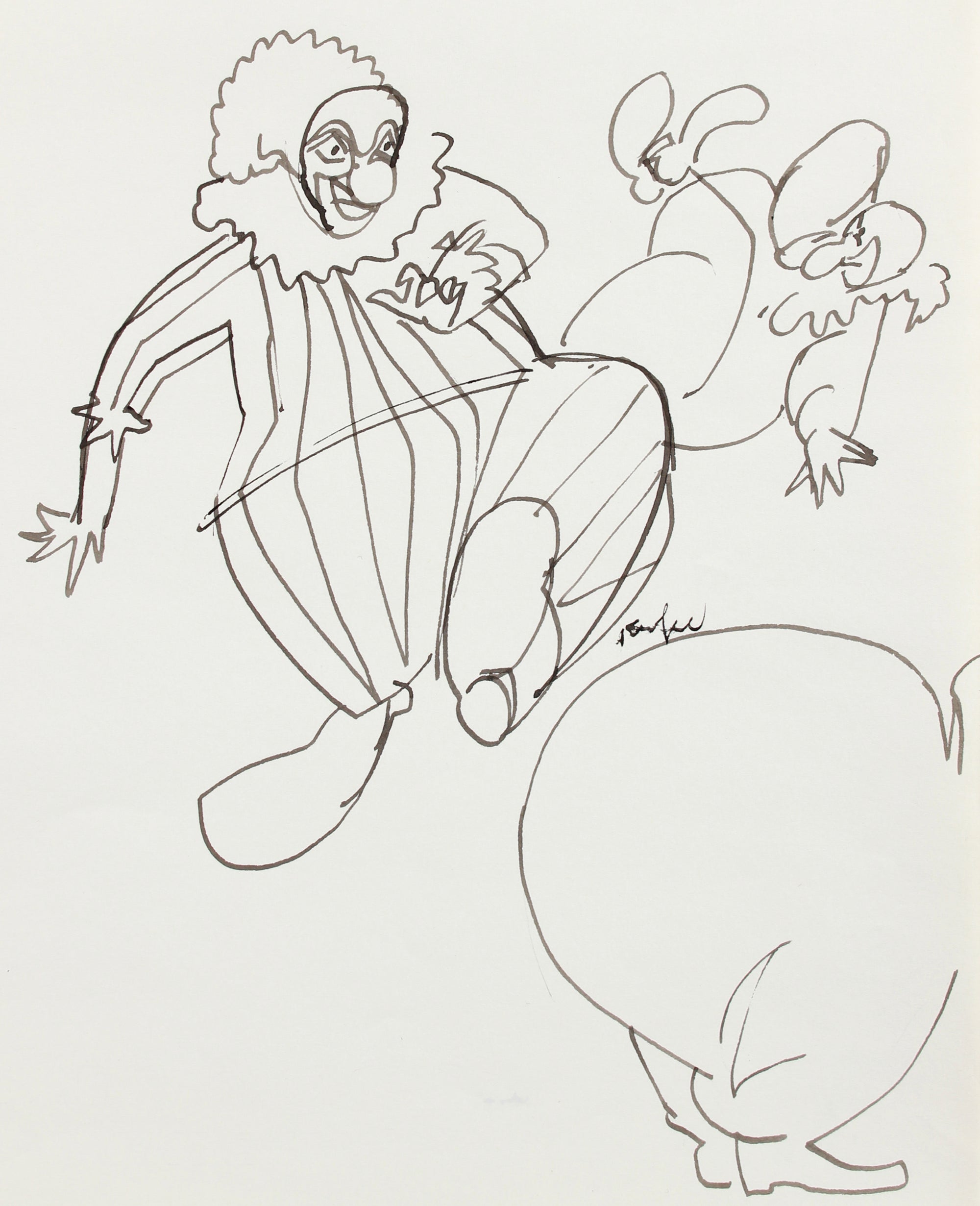Circus Figures - Study <br>1960-80s Ink <br><br>#A8207
