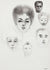 Faces - A Charcoal Study <br>Mid-Late 20th Century <br><br>#A8210