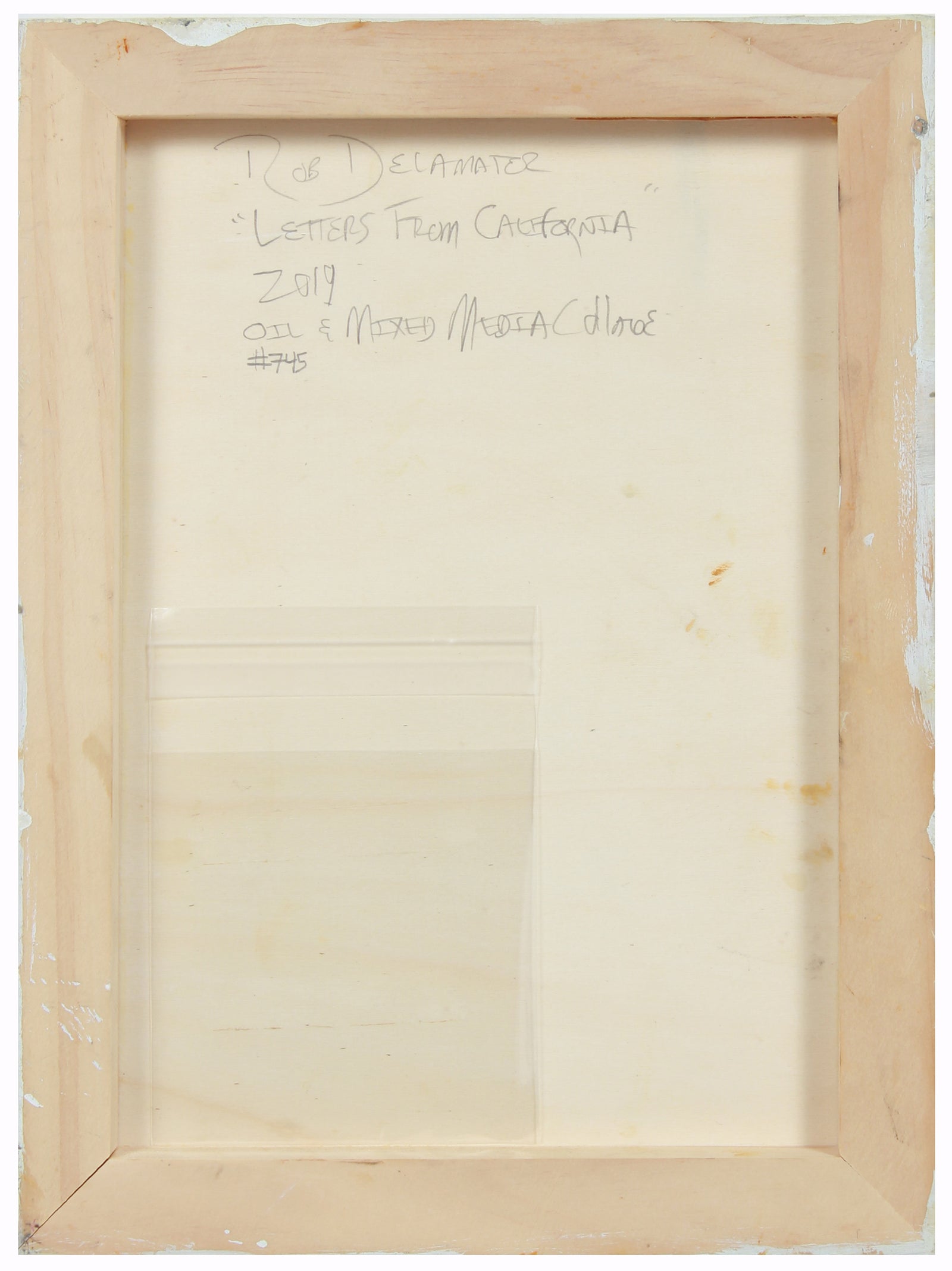 <i>Letters from California</i> <br>2019 Oil & Mixed Media <br><br>#A8284