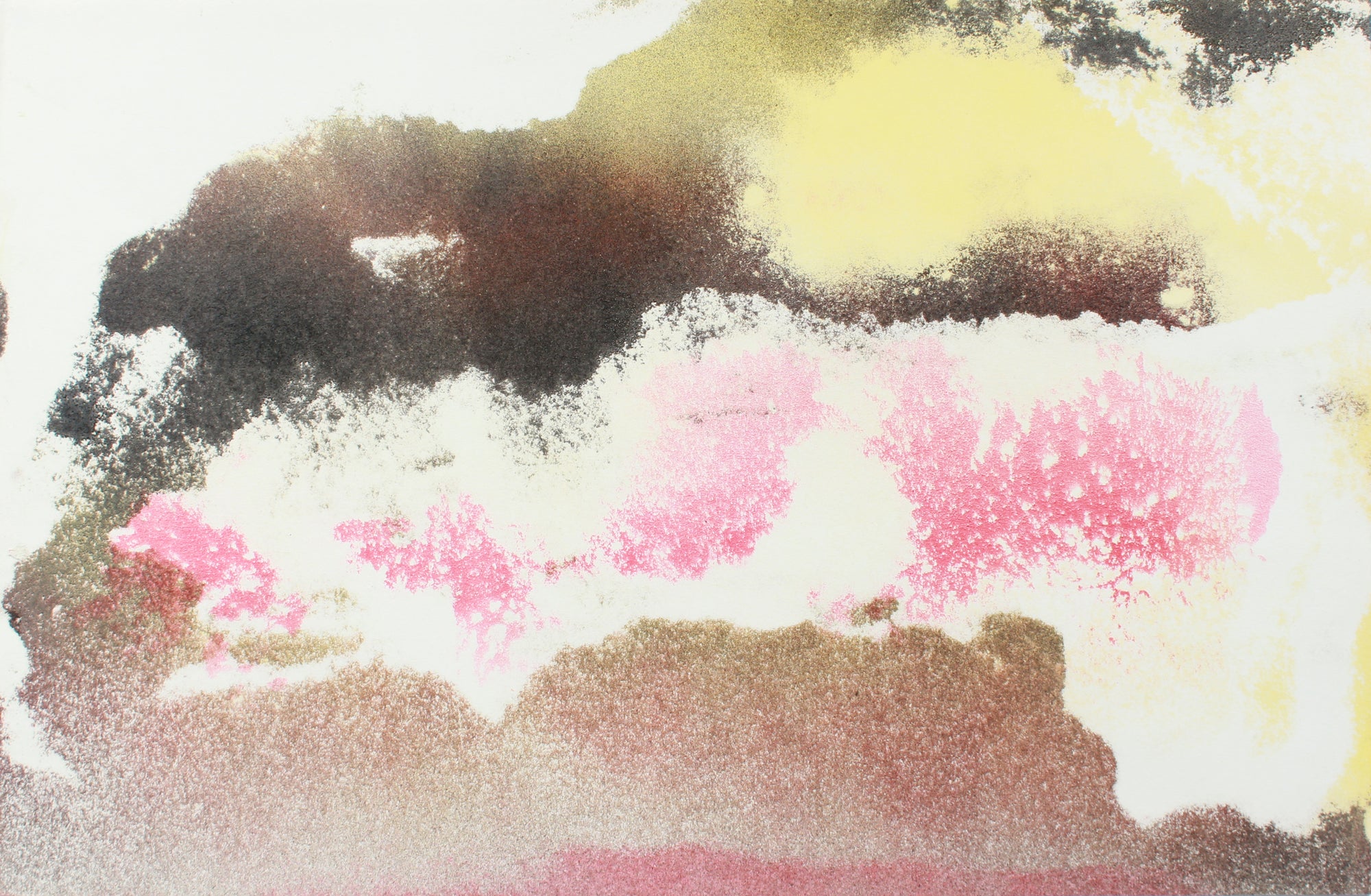 Sun & Horizon Abstraction <br>1960s Gouache & Sand <br><br>#A8291