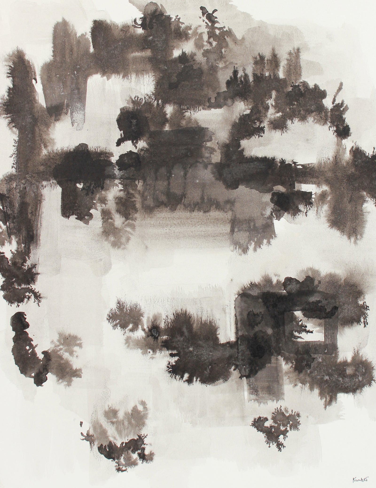 Misty Monochrome Forms <br>1960-80s Ink <br><Br>#A8305