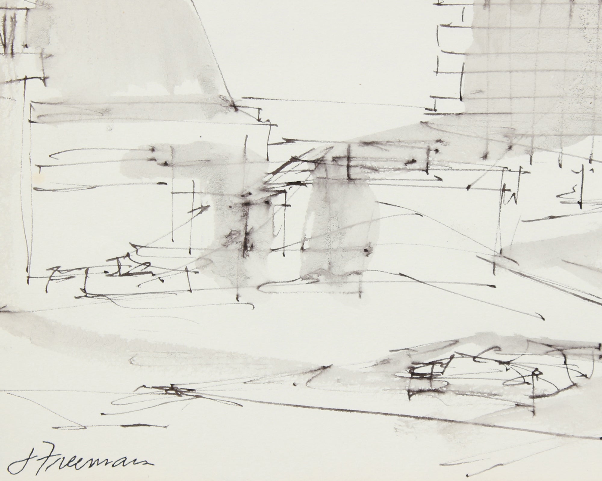 Industrial San Francisco Abstract <br>1976 Ink <br><br>#A8307
