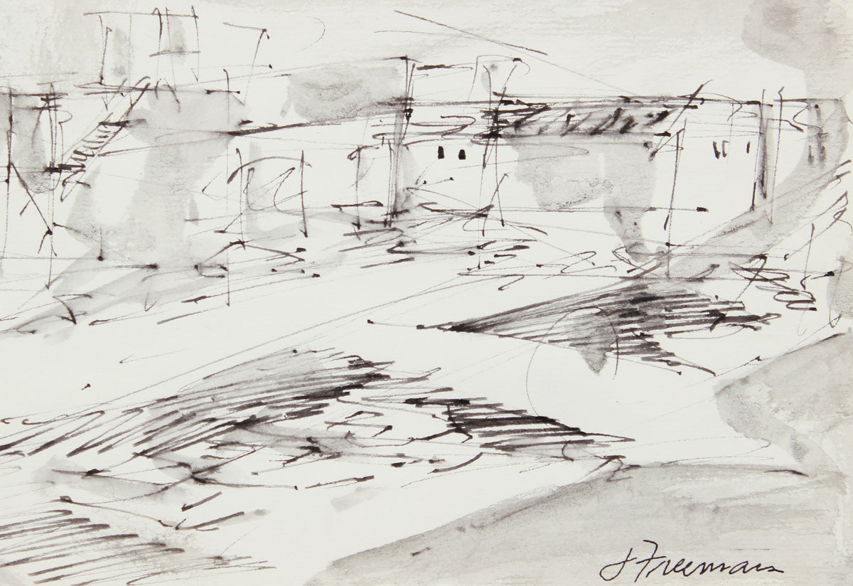Rough California Landscape Sketch <br>1976 Ink <br><br>#A8309