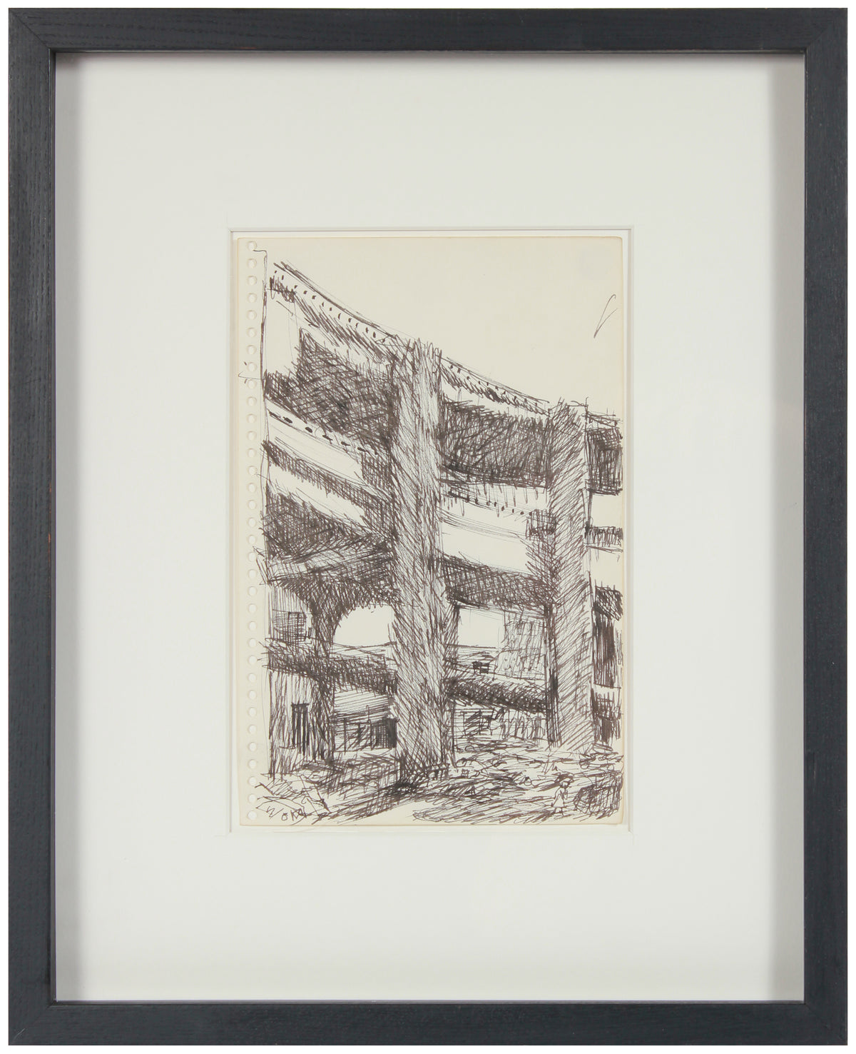 Modernist San Francisco Freeway Drawing &lt;br&gt;1976 Ink &lt;br&gt;&lt;br&gt;#A8310