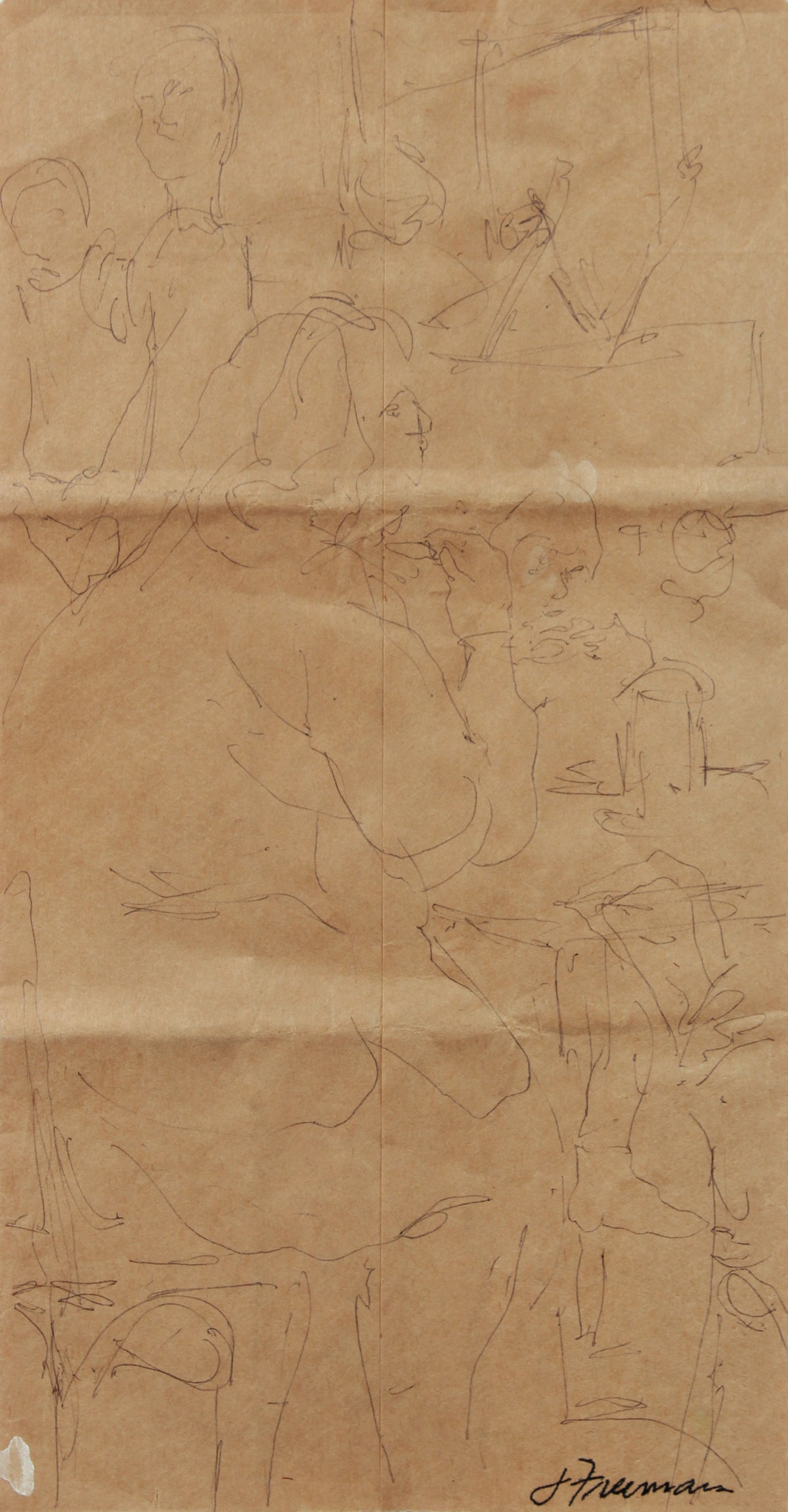 Brown Paper-Bag Figure Study &lt;br&gt;20th Century Ink &lt;br&gt;&lt;br&gt;#A8311