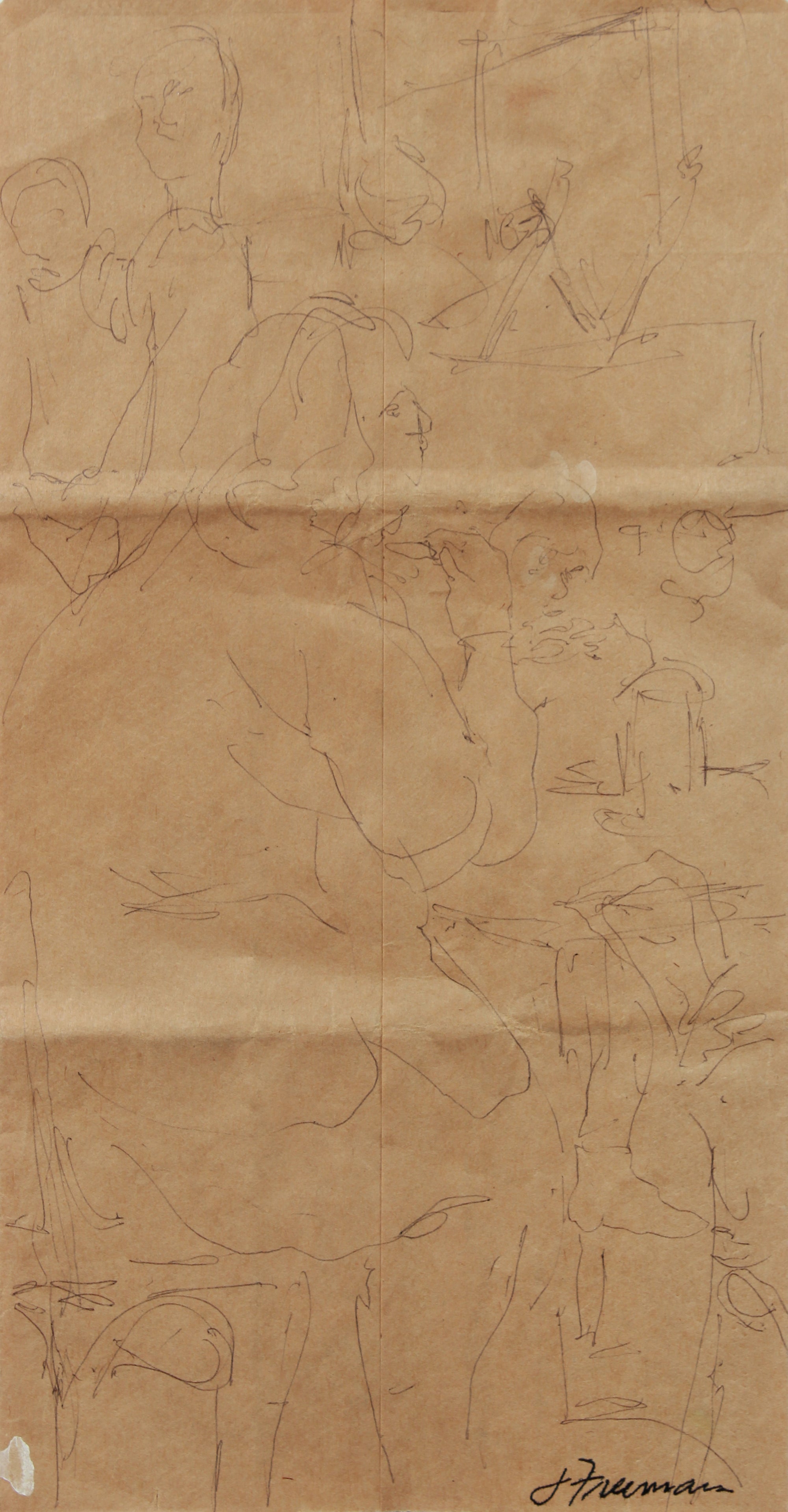 Brown Paper-Bag Figure Study <br>20th Century Ink <br><br>#A8311