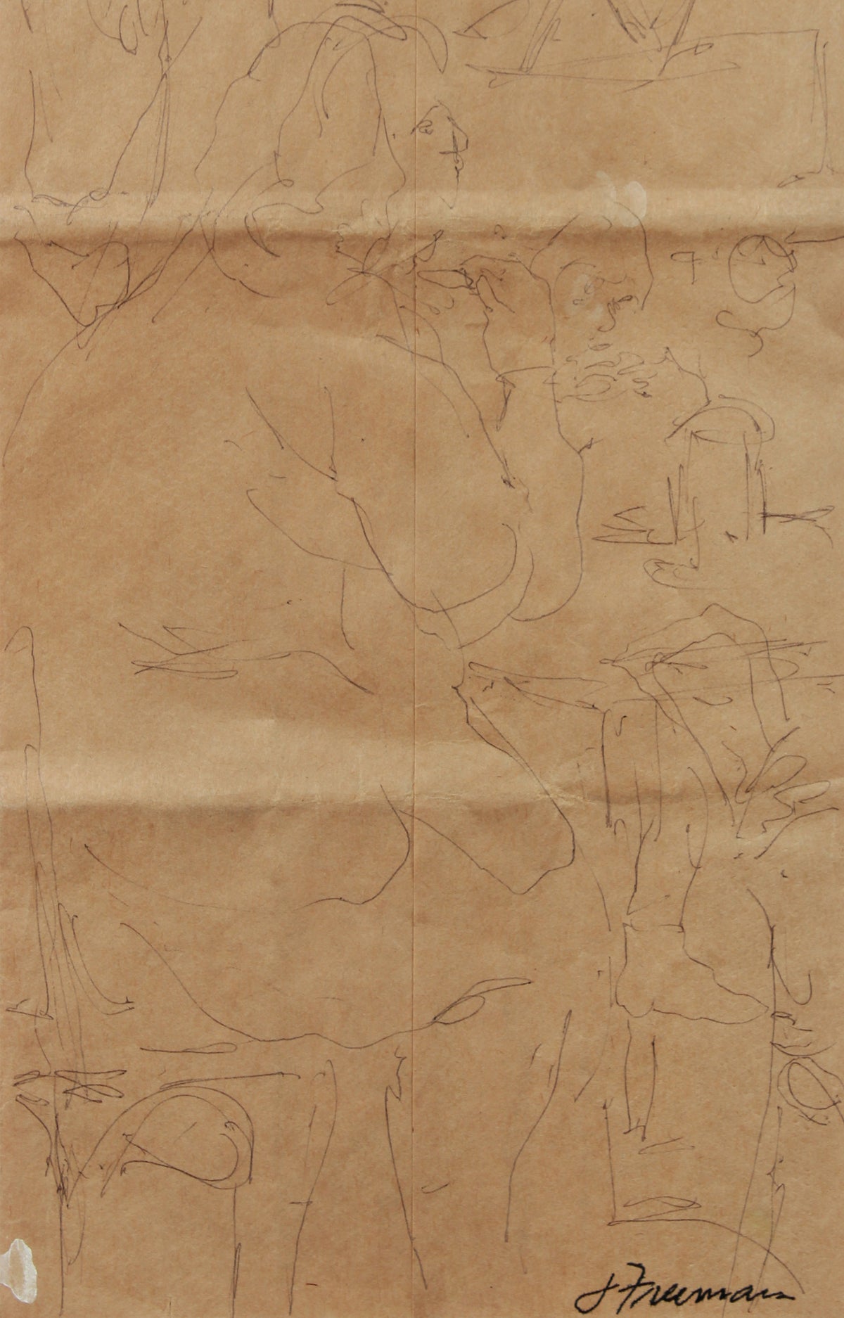 Brown Paper-Bag Figure Study <br>20th Century Ink <br><br>#A8311
