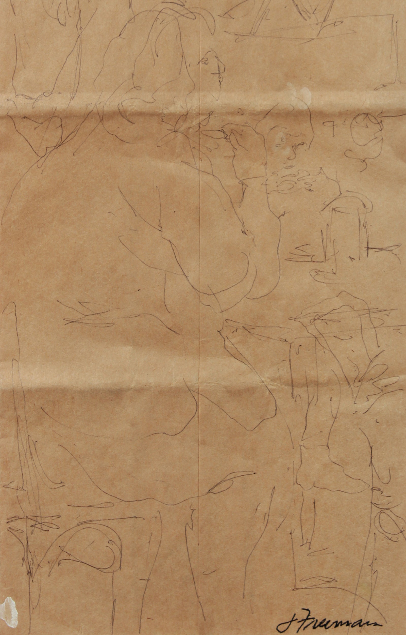 Brown Paper-Bag Figure Study <br>20th Century Ink <br><br>#A8311