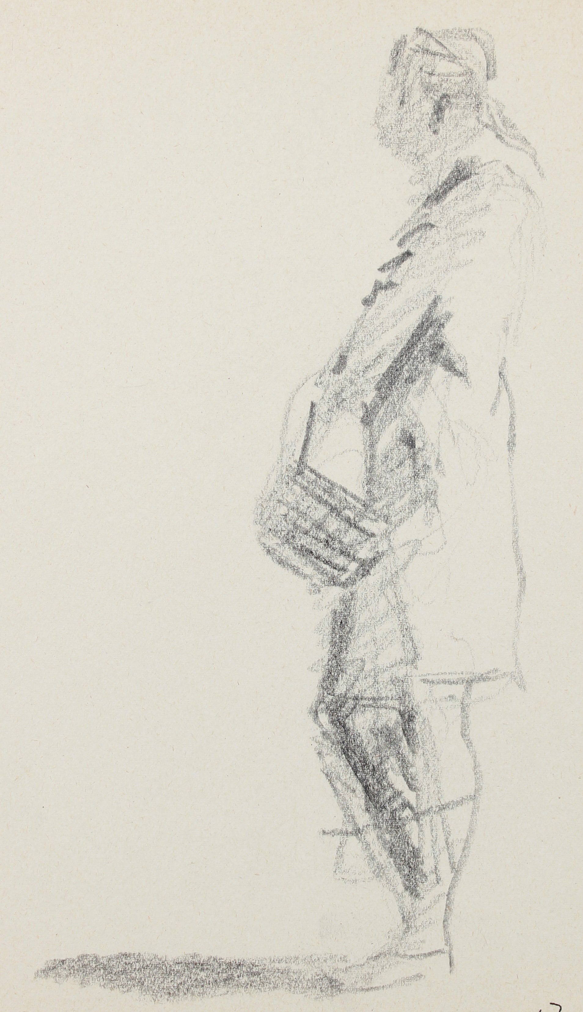 Modernist Sketched Figure <br>20th Century Graphite <br><br>#A8314