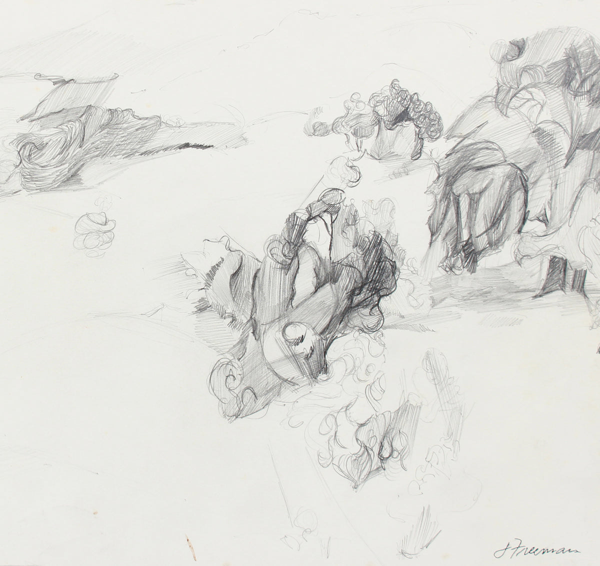 Abstracted California Landscape <br>20th Century Graphite <br><br>#A8320