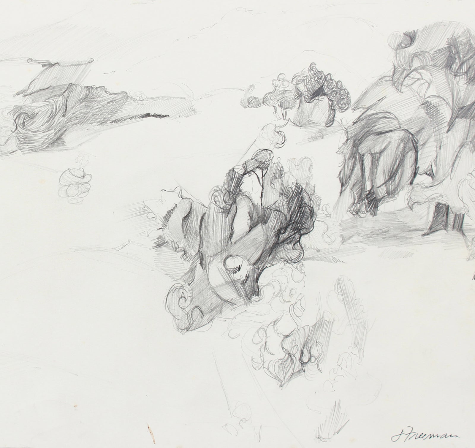 Abstracted California Landscape <br>20th Century Graphite <br><br>#A8320