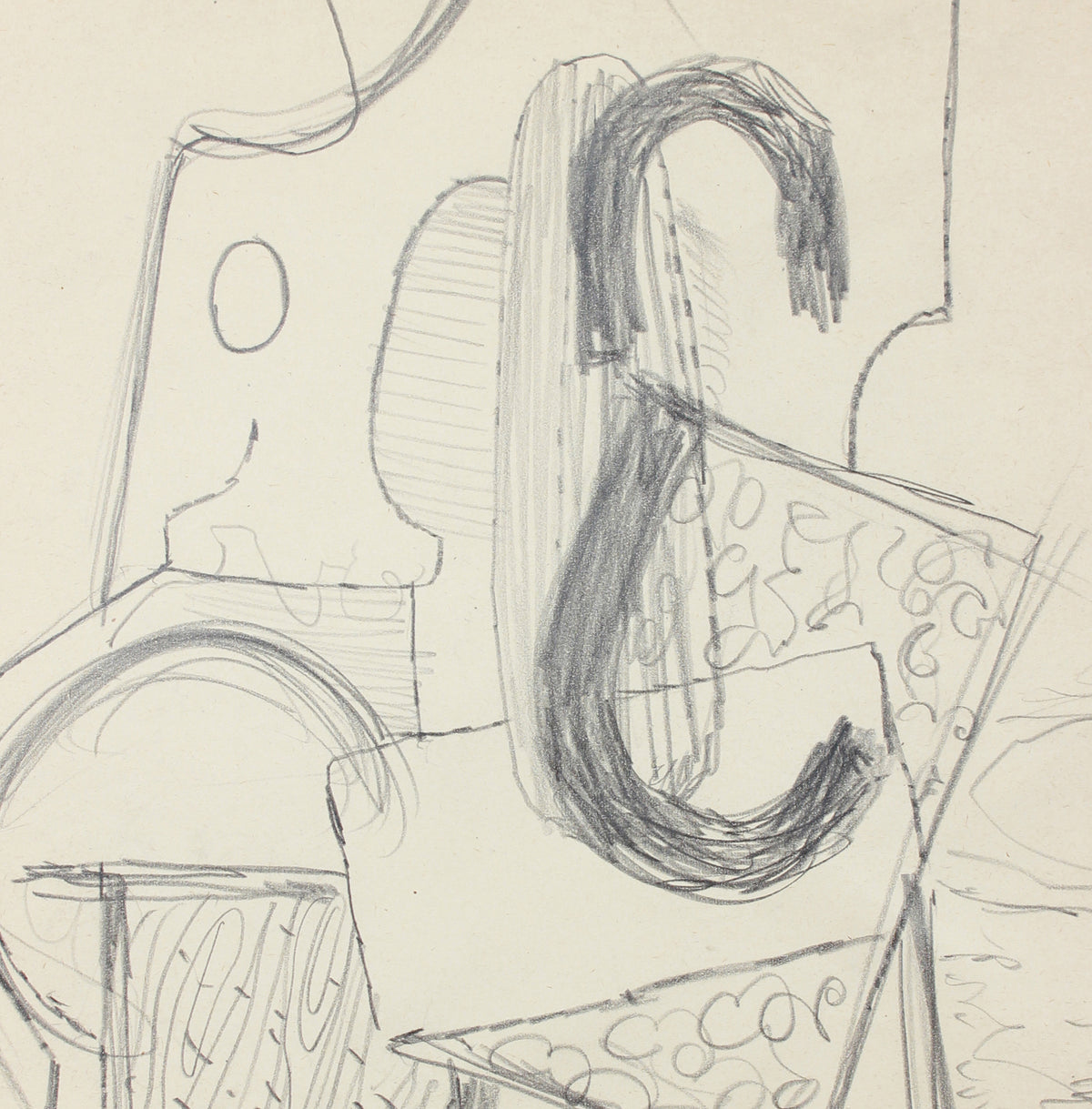 Surreal Geometric Construction <br>1946 Graphite <br><br>#A8413