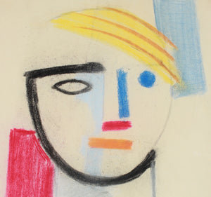 Playful Modernist Face <br>1946 Pastel <br><br>#A8426