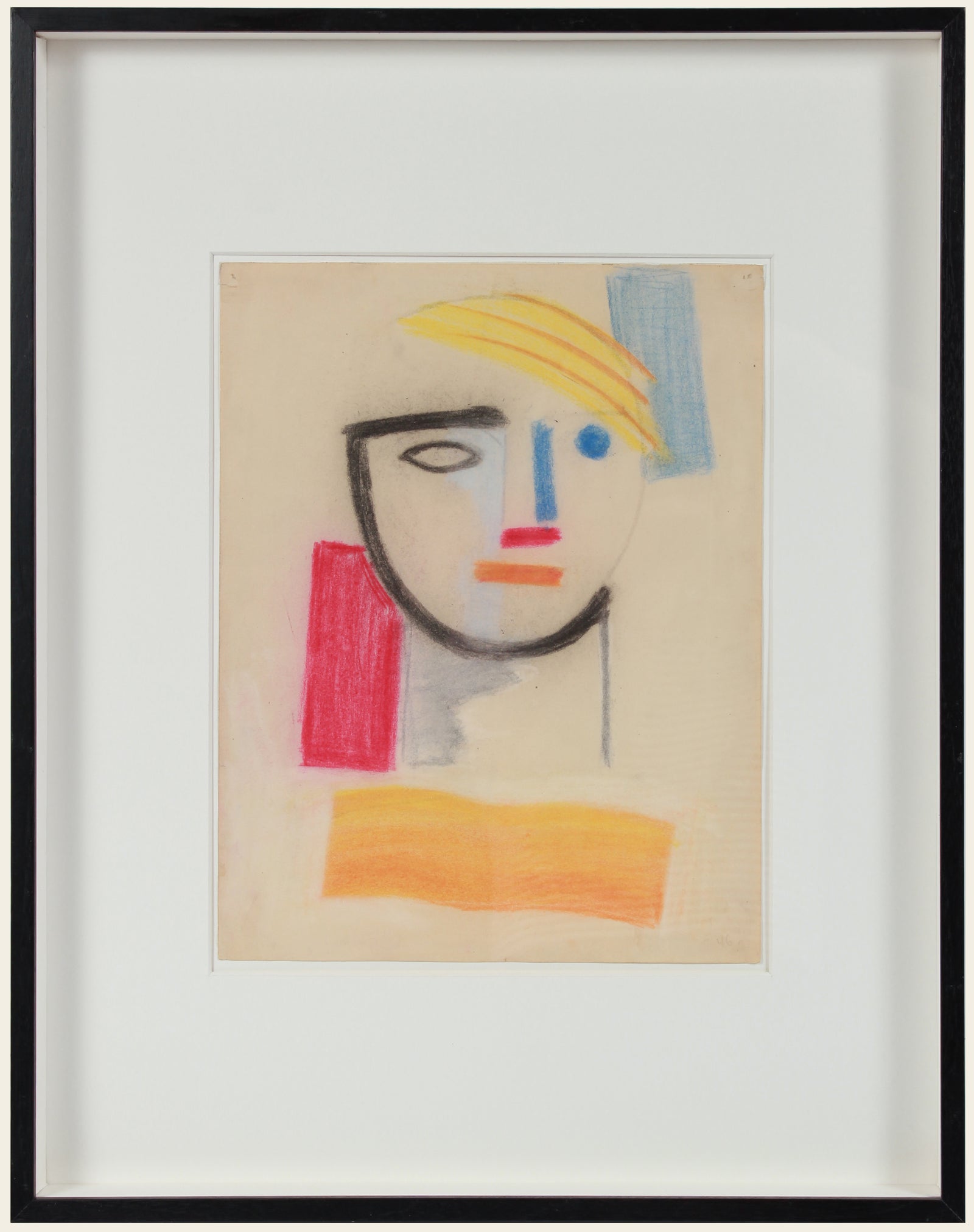 Playful Modernist Face <br>1946 Pastel <br><br>#A8426