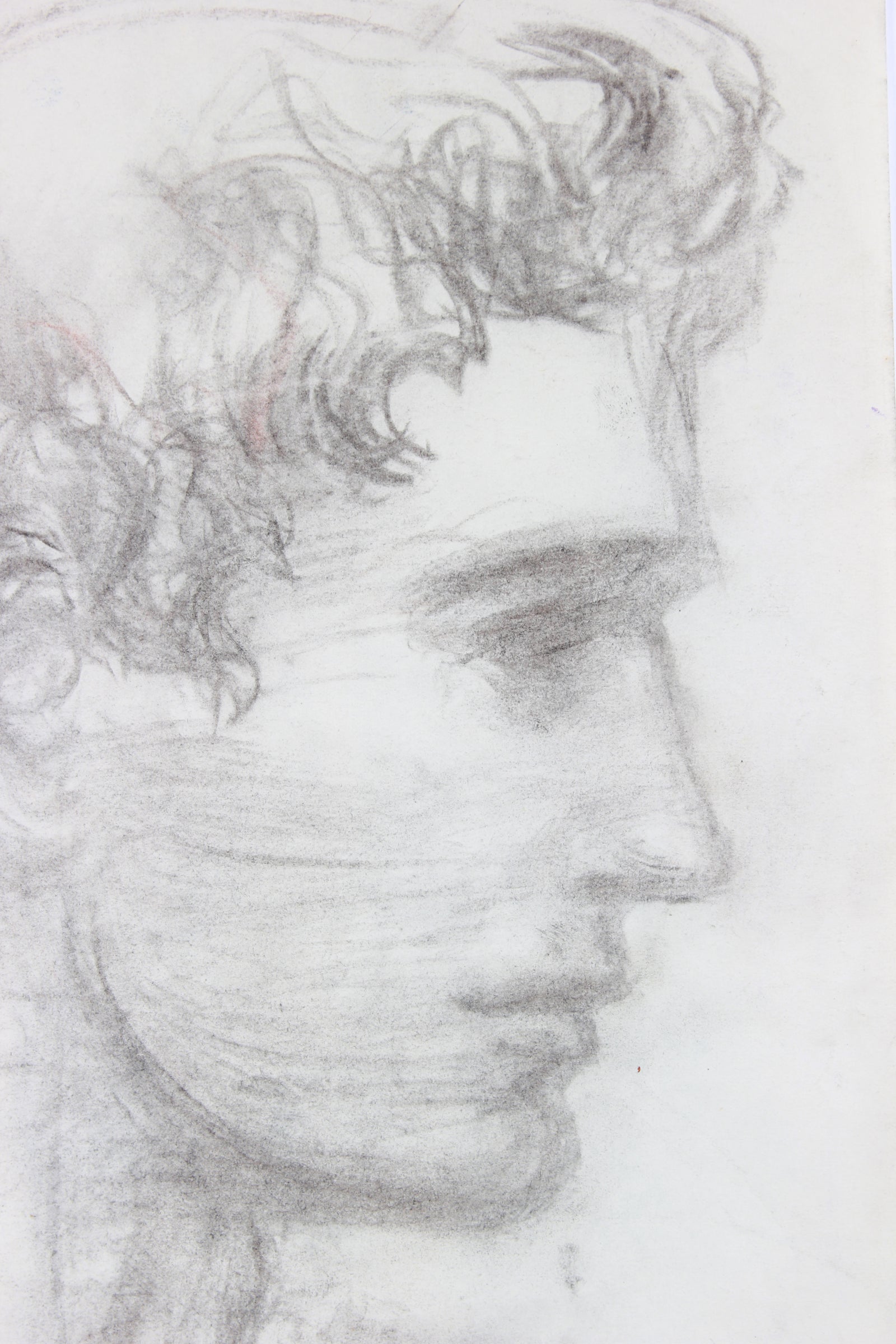 Dreamy Male Portrait Study <br>1949-50 Charcoal <br><br>#A8460