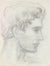 Dreamy Male Portrait Study <br>1949-50 Charcoal <br><br>#A8460