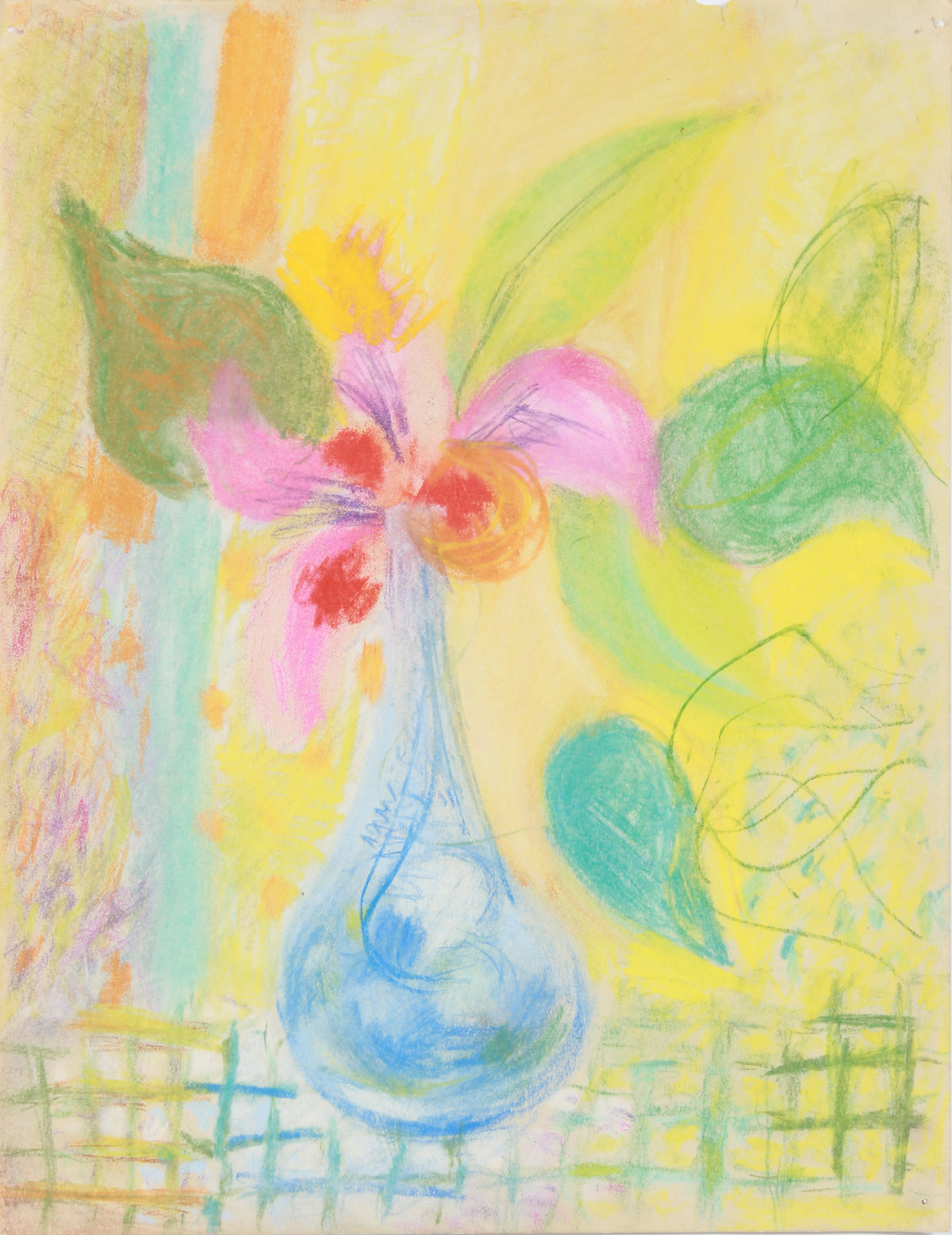 Colorful Floral Still Life &lt;br&gt;1940-50s Pastel &lt;br&gt;&lt;br&gt;#A8463