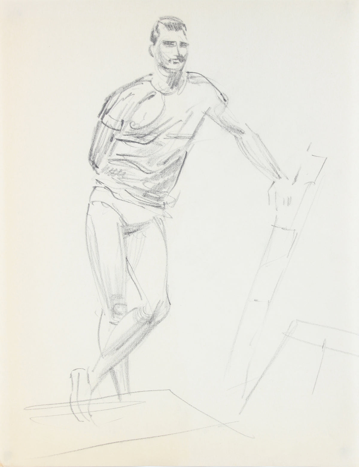 A Confident Man - Sketch &lt;br&gt;1940-50s Graphite &lt;br&gt;&lt;br&gt;#A8471