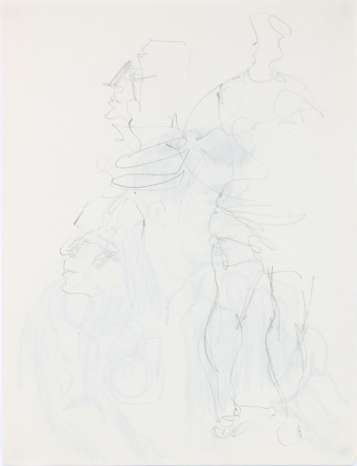 Stylized Portrait Study <br>1940-50s Graphite <br><br>#A8482