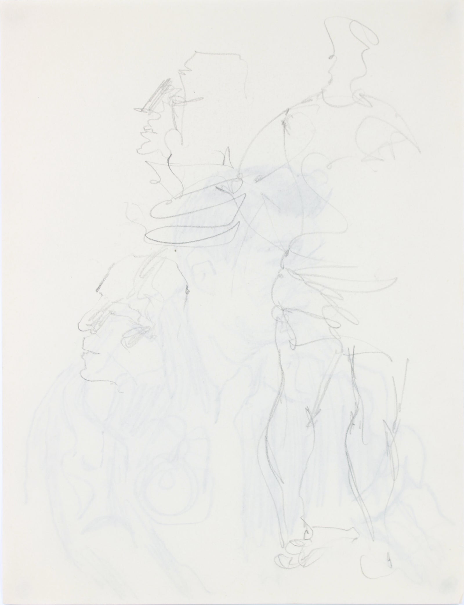 Stylized Portrait Study <br>1940-50s Graphite <br><br>#A8482