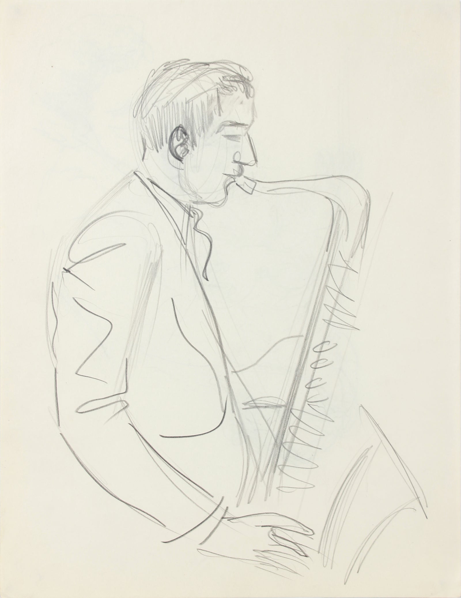 Saxophone Player, New York <br>1940-50s Graphite <br><br>#A8533