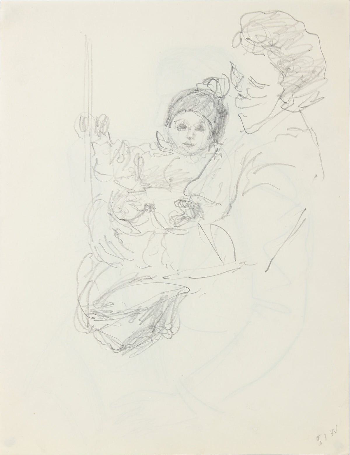 Saxophone Player, New York <br>1940-50s Graphite <br><br>#A8533