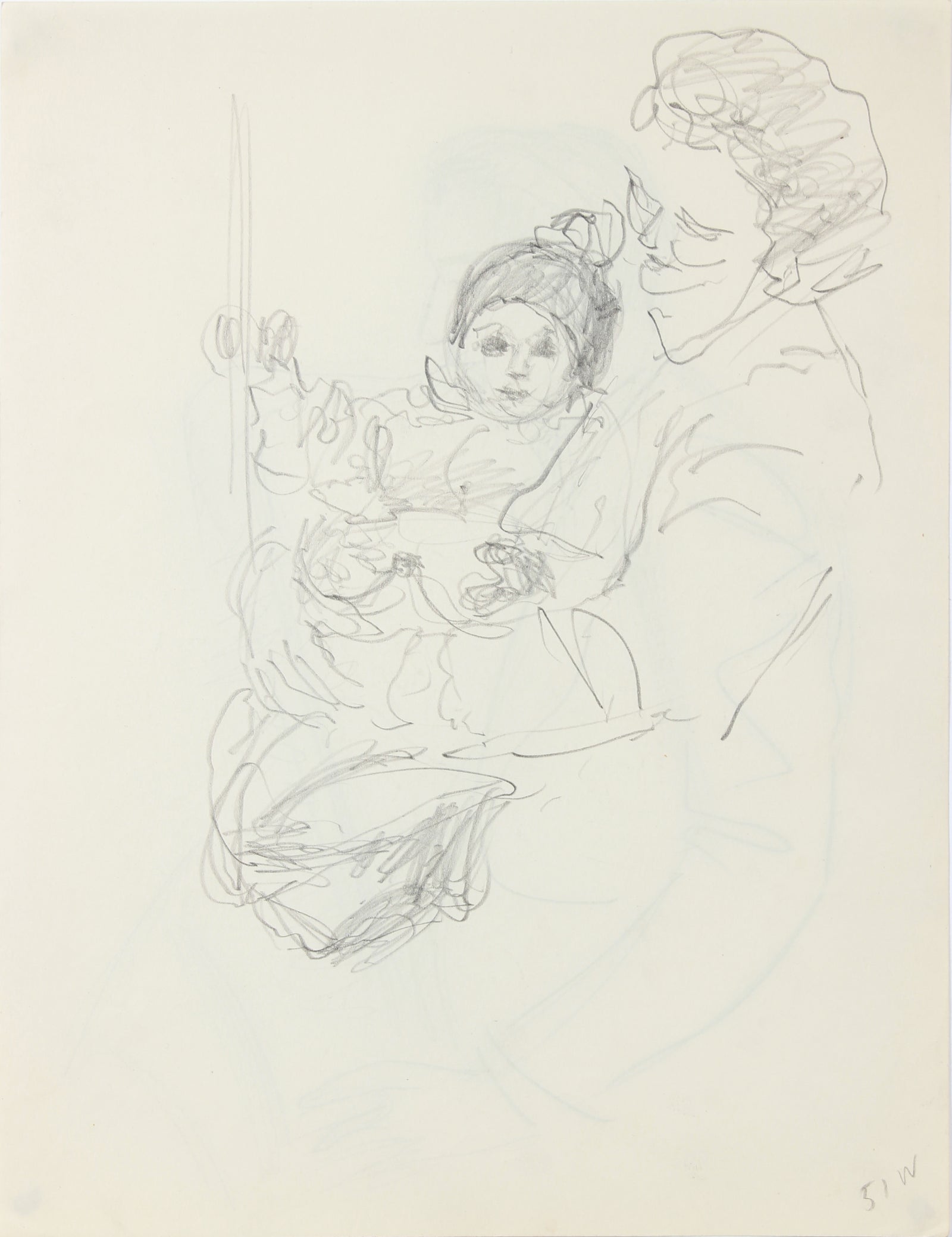 Saxophone Player, New York <br>1940-50s Graphite <br><br>#A8533