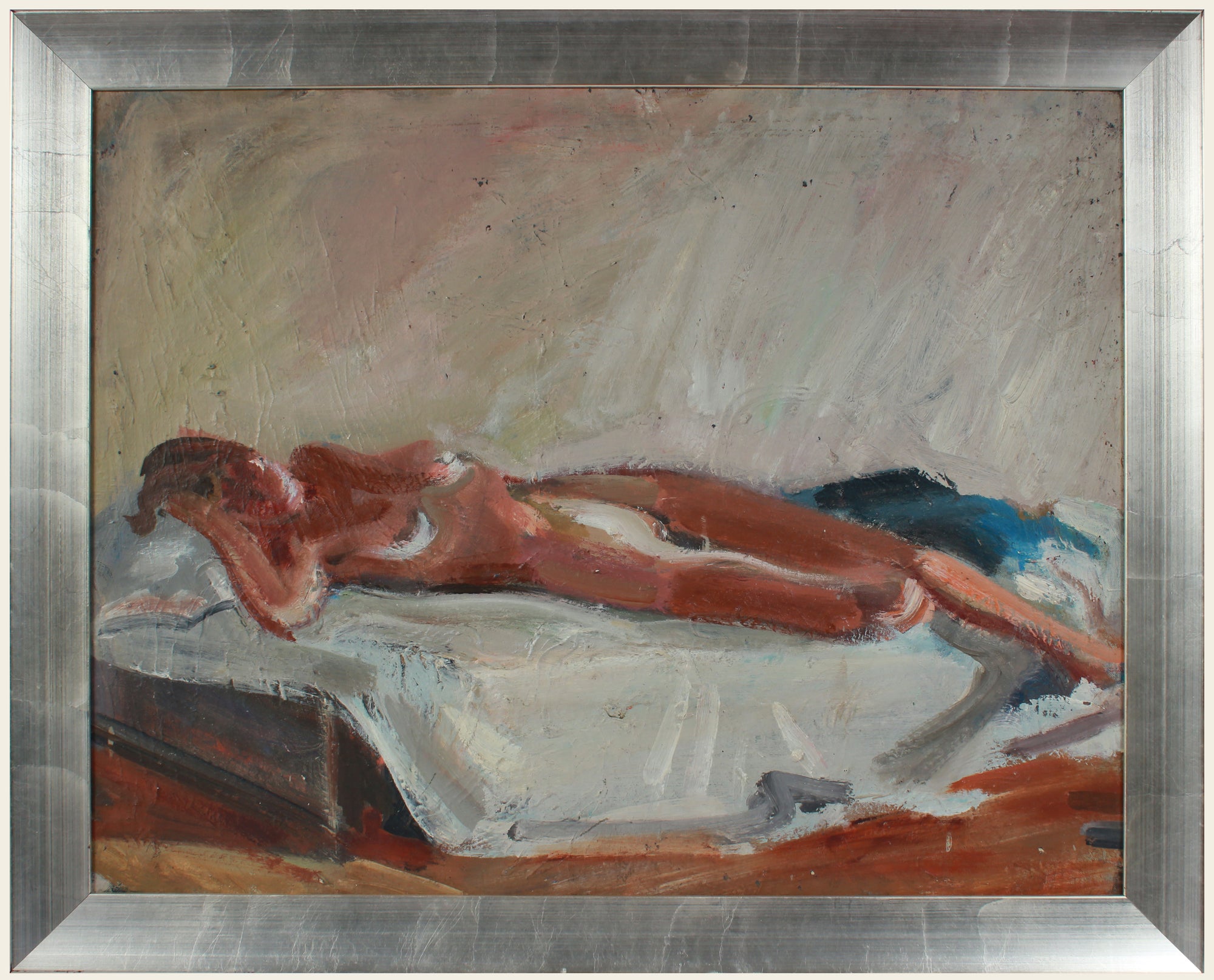 Reclining Abstracted Nude <br>1983 Oil <br><br>#A8539