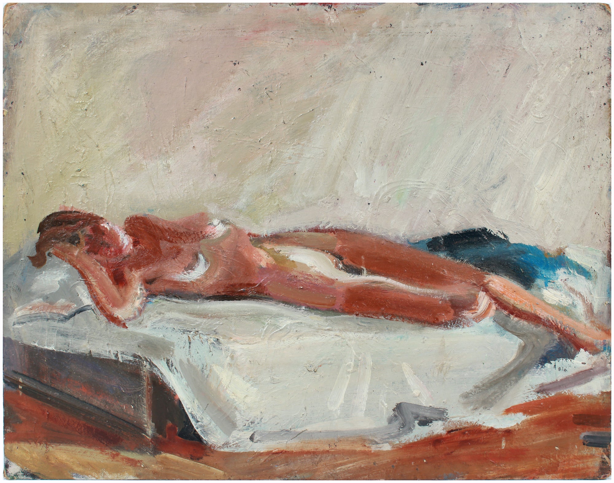 Reclining Abstracted Nude <br>1983 Oil <br><br>#A8539