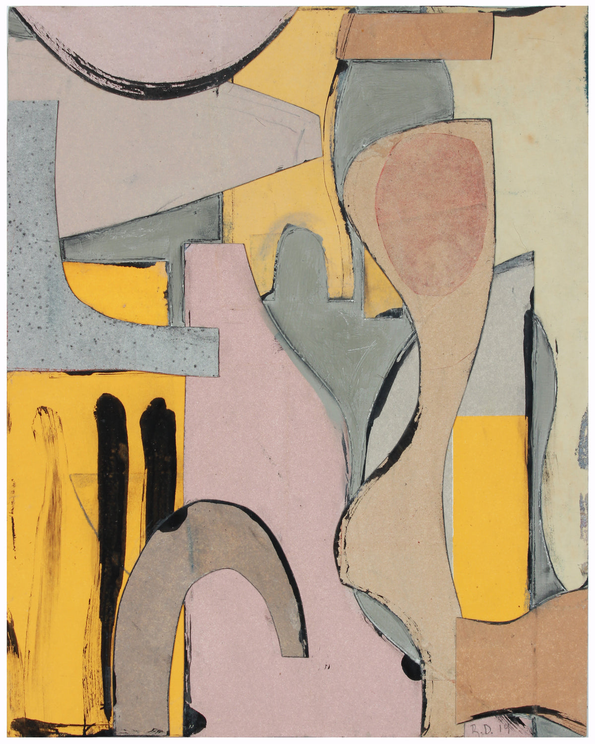 <i>Floatsam</i> <br>2019 Oil & Collage <br><br>#A8635