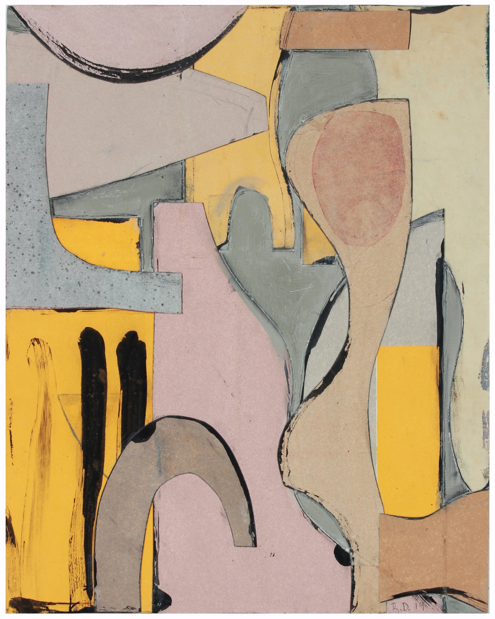 <i>Floatsam</i> <br>2019 Oil & Collage <br><br>#A8635