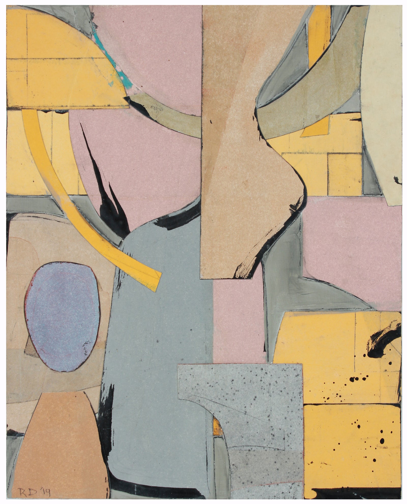 <i>Jetsam</i> <br>2019 Oil & Collage <br><br>#A8637