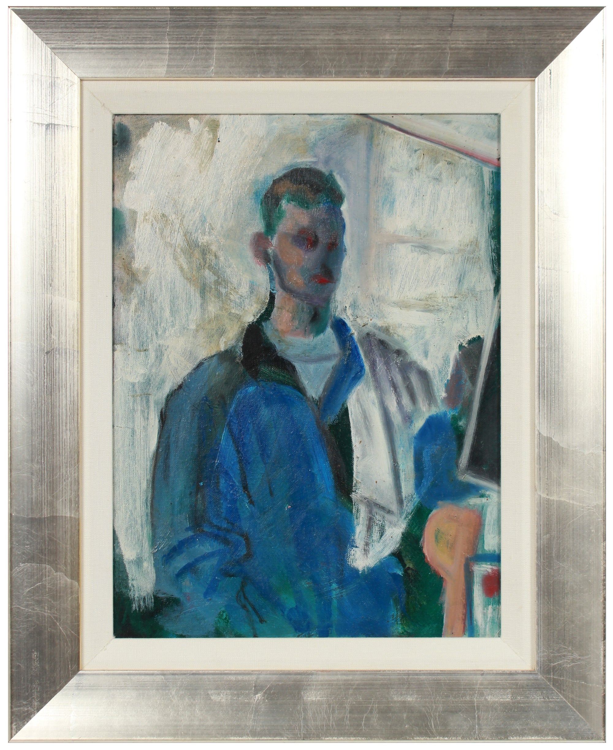 Abstracted Modernist Portrait <br>1940 Oil <br><br>#A8644