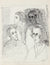 Four Modernist Figures <br>1971 Gouache & Ink <br><br>#A8779