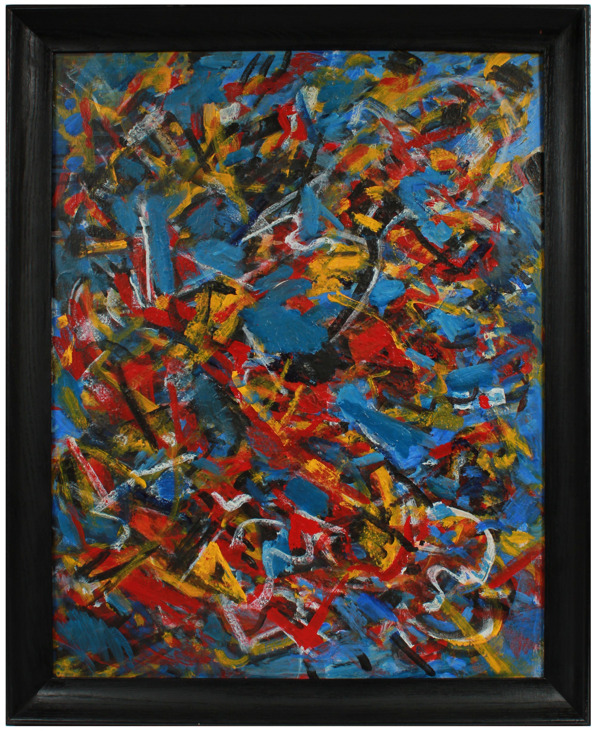 Expressive Abstract in Primary Colors <br>Early 2000s Acrylic <br><br>#A8950