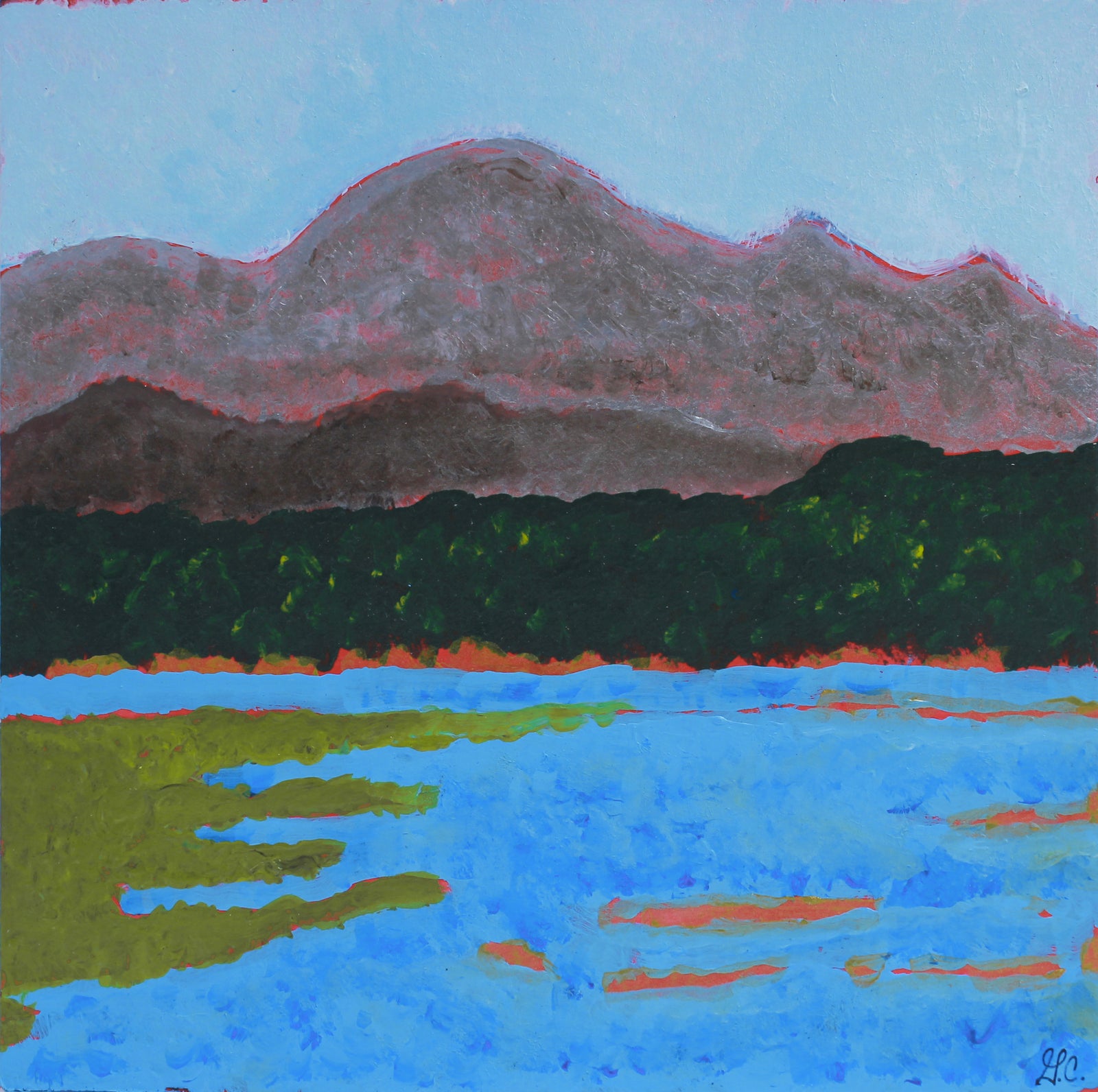 <i>Lake Pillsburg</i>, Mendocino, CA <br>2019 Acrylic & Walnut Oil <br><br>#A9004