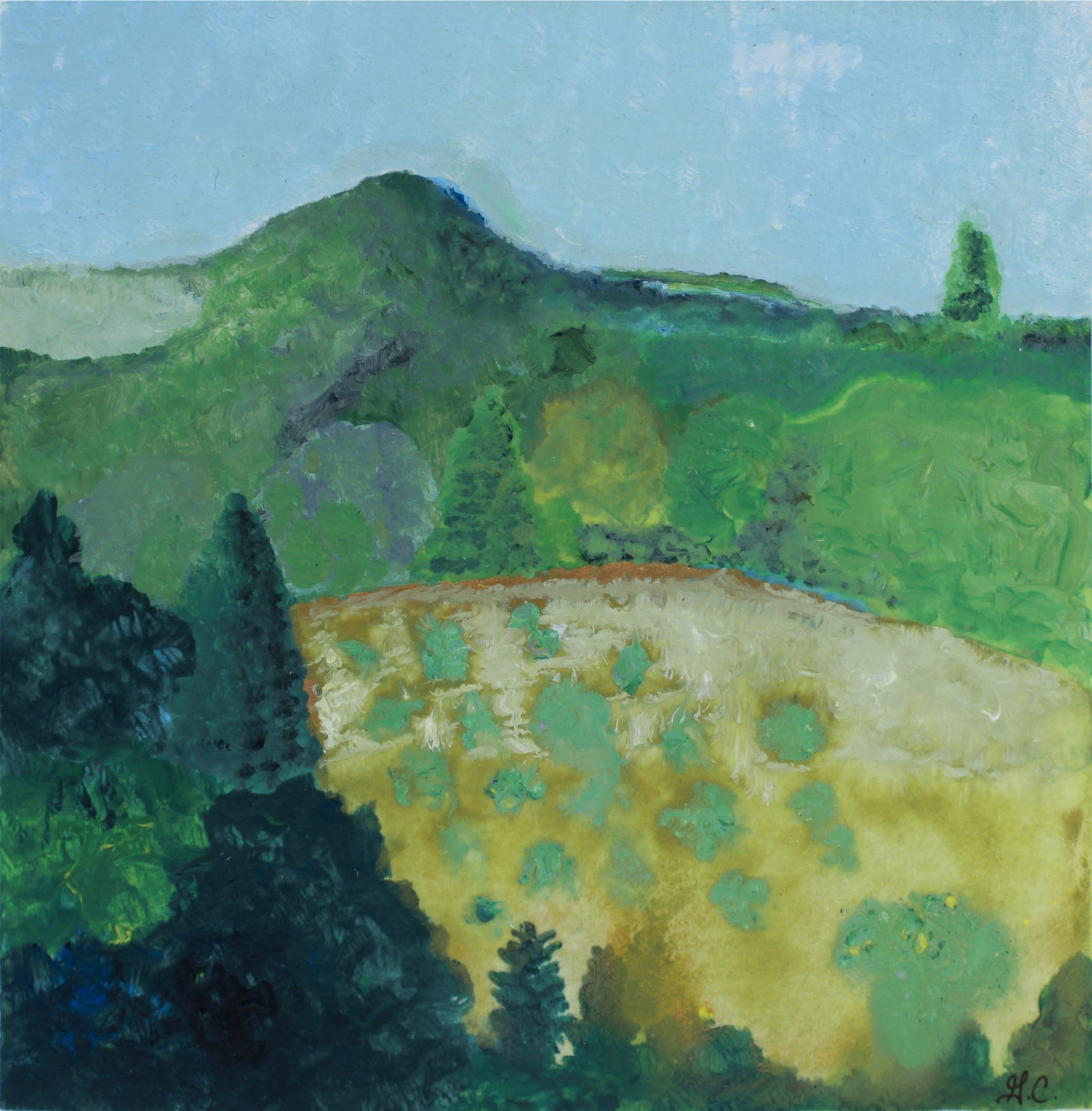 <i>The Orchard I</i>, Mendocino, CA <br>2019 Acrylic & Walnut Oil <br><br>#A9005