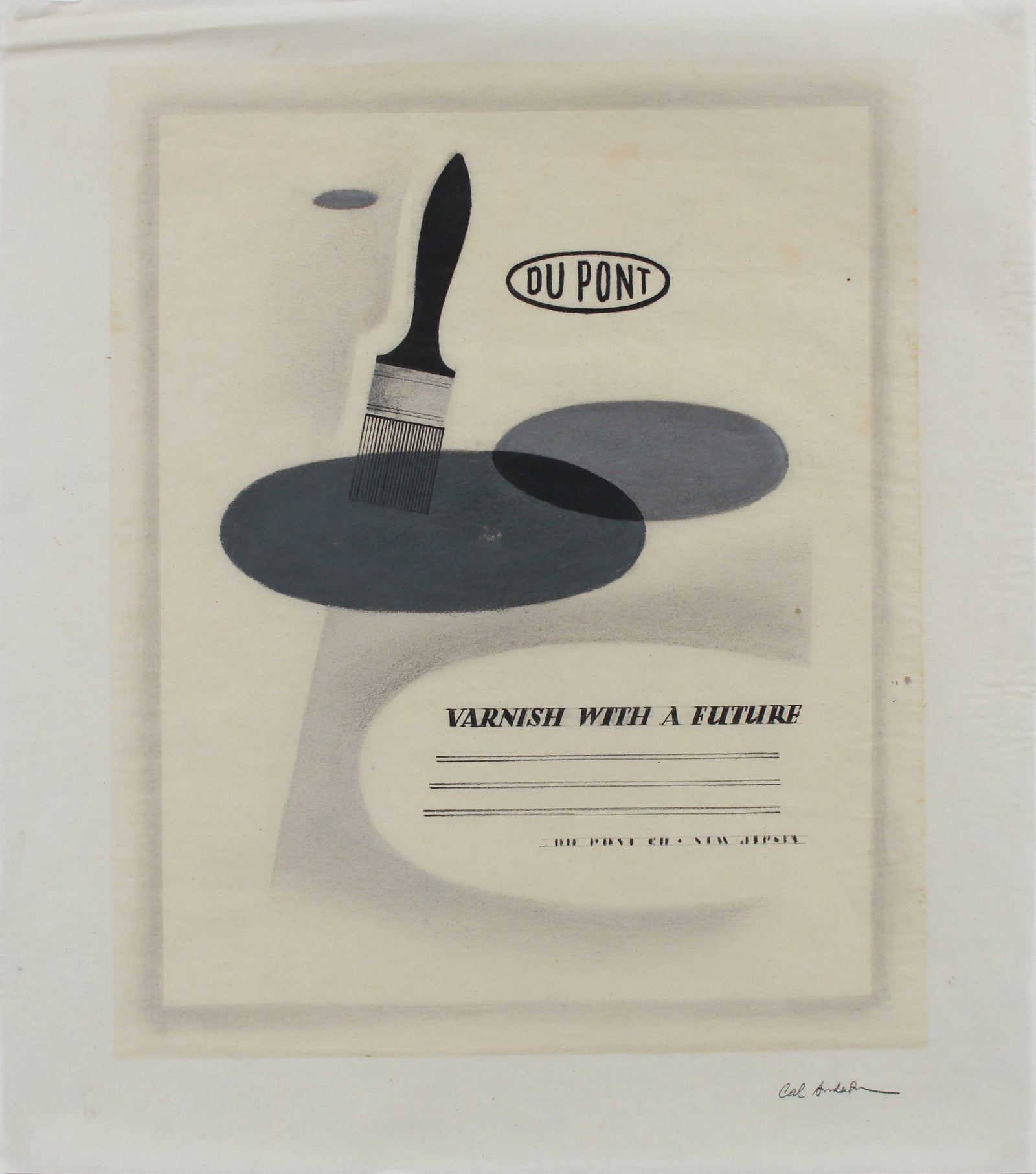 <i>DuPont Varnish</i> <br>Original Advertising Illustration <br>1950-60s Gouache, Charcoal & Pastel <br><br>#A9017