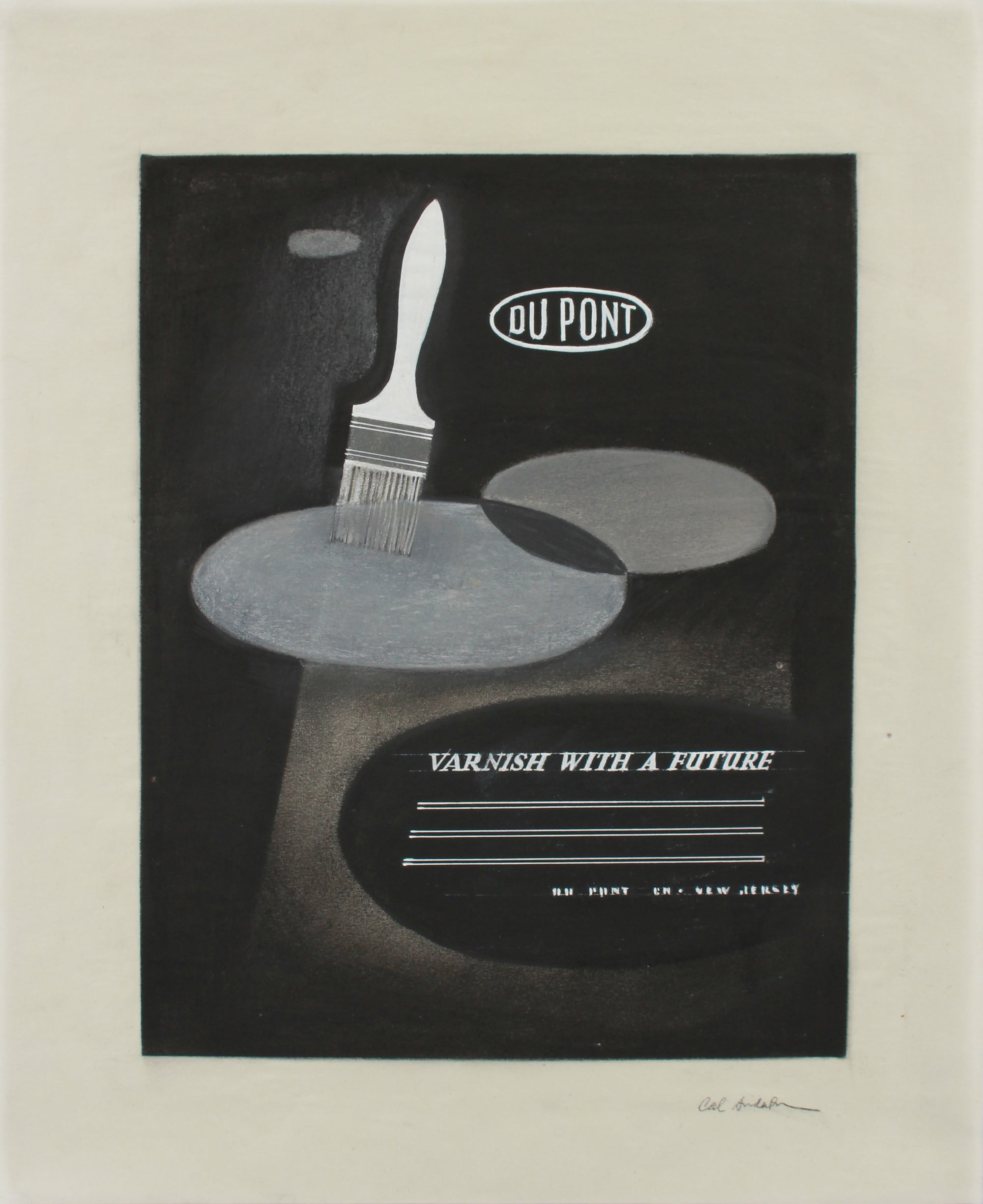 <i>DuPont Varnish</i> <br>Original Advertising Illustration <br>1950-60s Mixed Media <br><br>#A9018