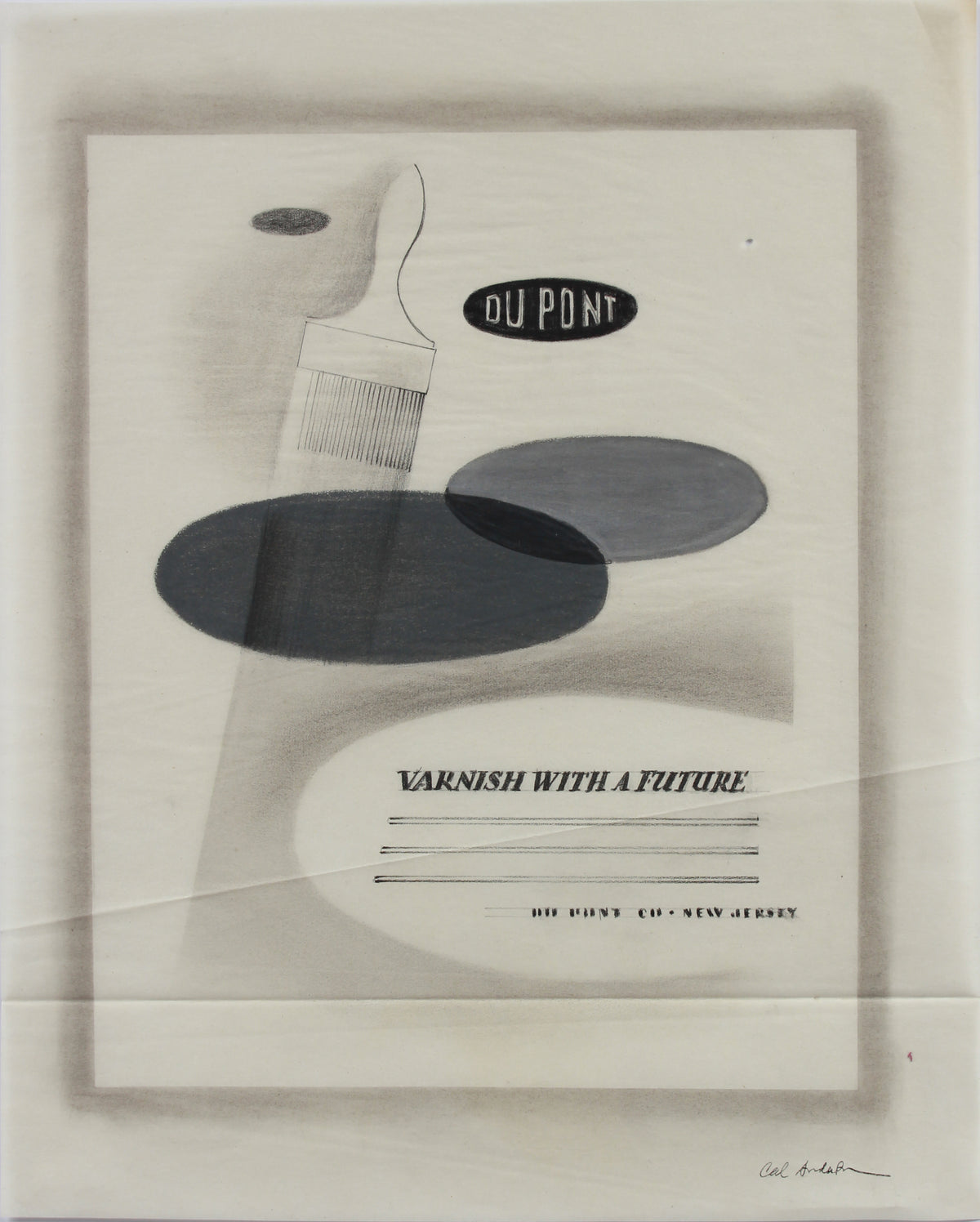 &lt;i&gt;DuPont Varnish&lt;/i&gt; &lt;br&gt;Original Advertising Illustration &lt;br&gt;1950-60s Gouache, Charcoal &amp; Pastel &lt;br&gt;&lt;br&gt;#A9021