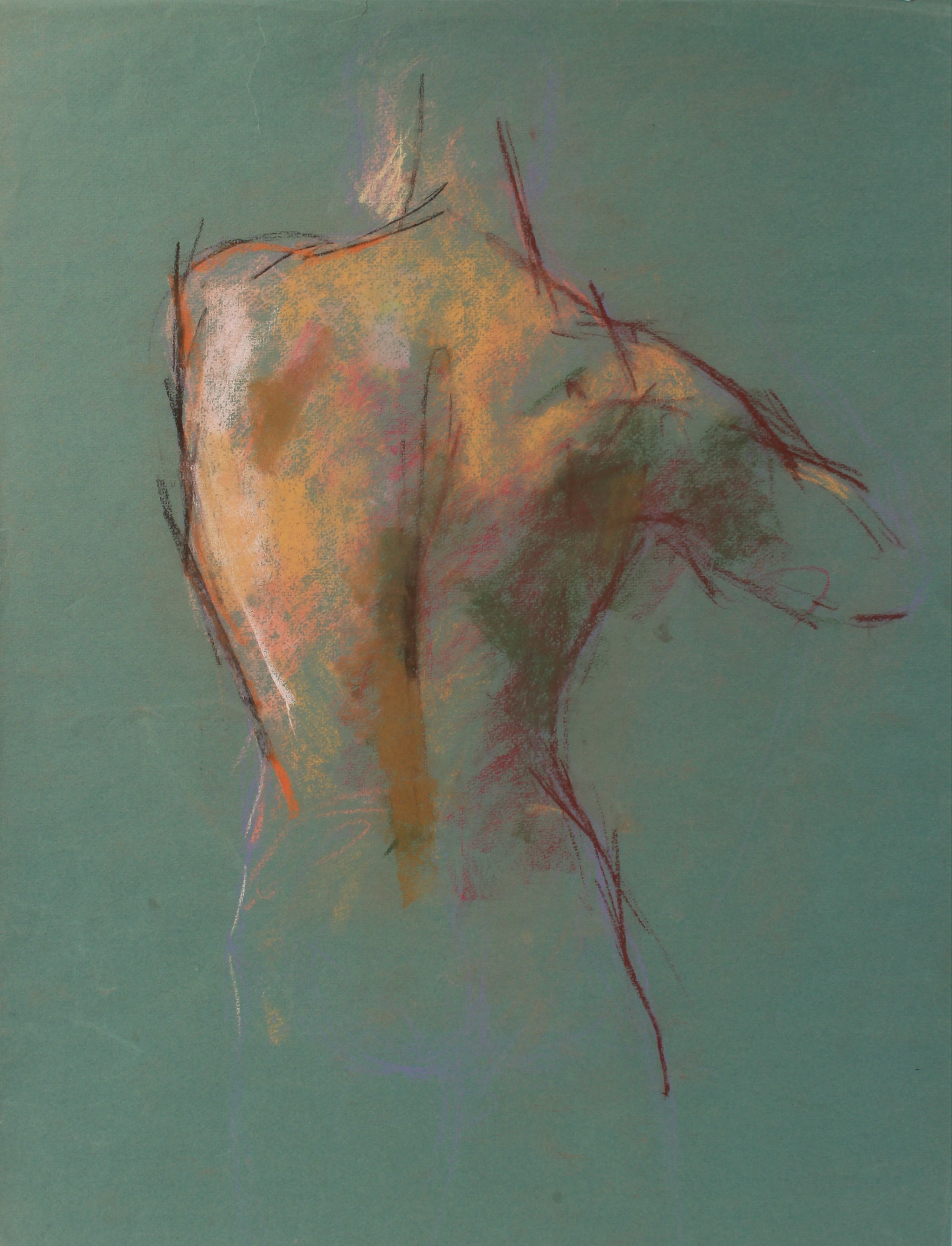 Abstracted Nude Figure <br>1940s Pastel <br><br>#A9131
