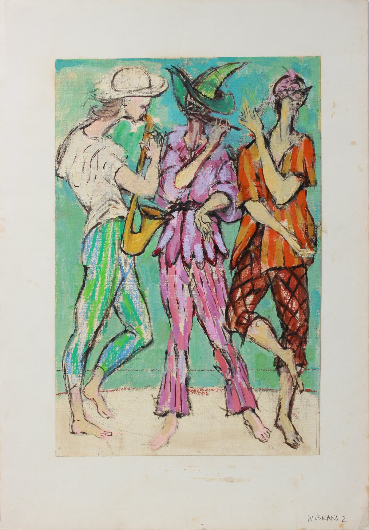 <i>Musicians 2</i> <br>1970s Oil <br><br>#A9133