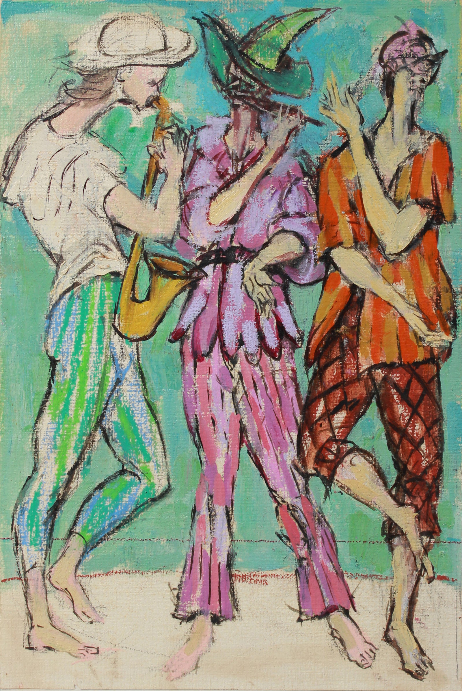 <i>Musicians 2</i> <br>1970s Oil <br><br>#A9133