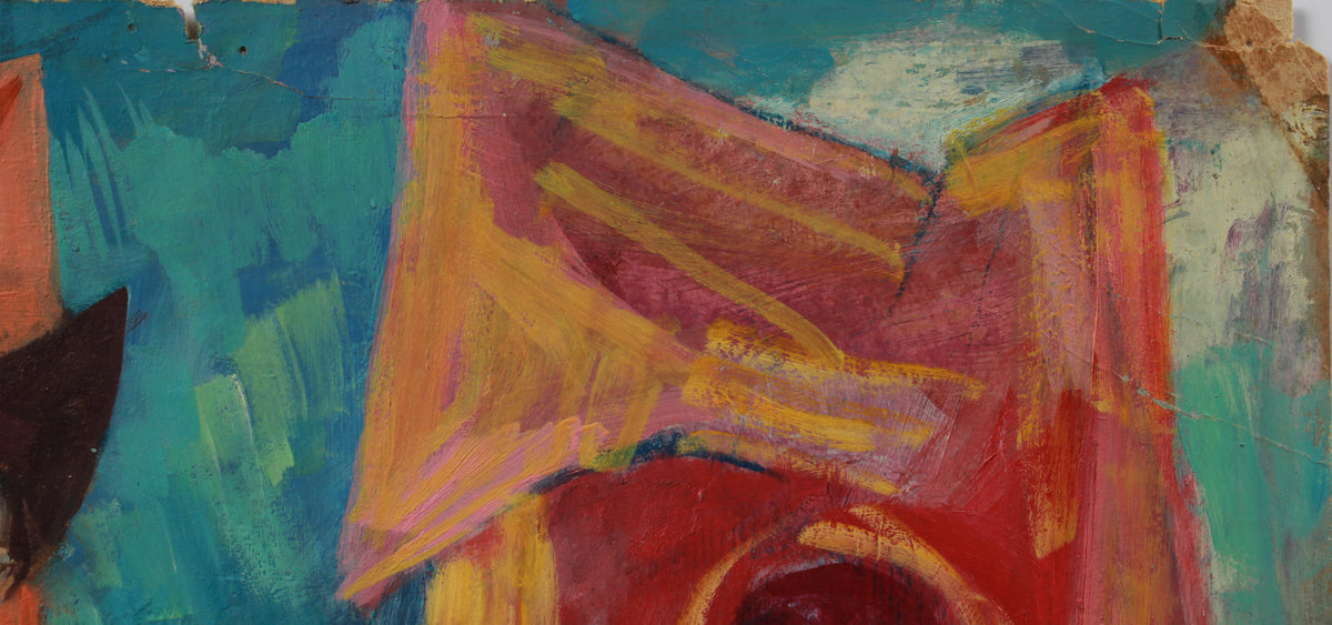 <i>Procession</i> <br>1960s Oil on Paper <br><br>#A9139