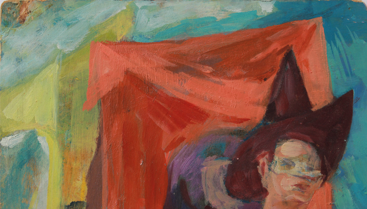 <i>Procession</i> <br>1960s Oil on Paper <br><br>#A9139